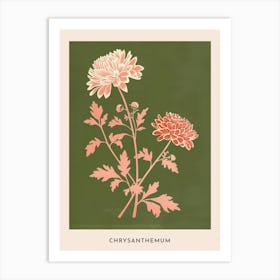 Pink & Green Chrysanthemum 2 Flower Poster Art Print