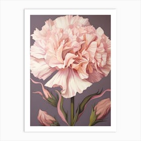 Floral Illustration Carnation Dianthus 1 Art Print