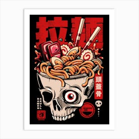 Skull Ramen Noodles Art Print