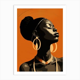 African Woman With Hoop Earrings 1 Art Print