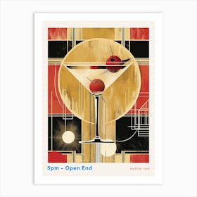 Art Deco Cocktail In Martini Glass 1 Poster Art Print