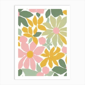 Bourvardia Pastel Floral 5 Flower Art Print