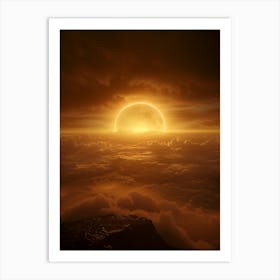 Sun Rising Over The Clouds Art Print