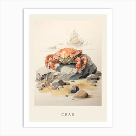 Beatrix Potter Inspired  Animal Watercolour Crab 1 Art Print