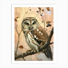 Boreal Owl Painting 1 Art Print