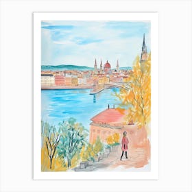 Budapest, Dreamy Storybook Illustration 3 Art Print