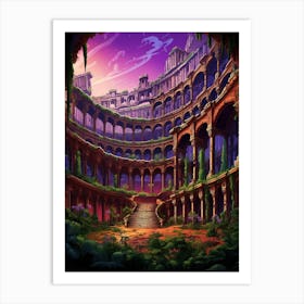 Colosseum Pixel Art 4 Art Print