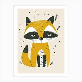 Yellow Raccoon 2 Art Print