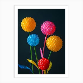 Bright Inflatable Flowers Globe Amaranth 2 Art Print