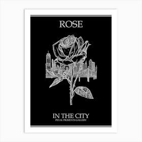 Rose In The City Line Drawing 1 Poster Inverted Art Print