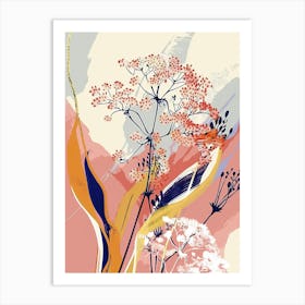 Colourful Flower Illustration Babys Breath 1 Art Print