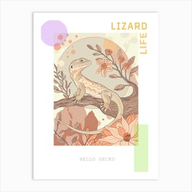 Gecko Abstract Modern Illustration 7 Poster Art Print