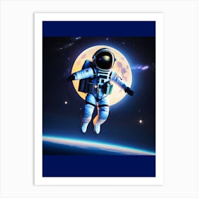 Astronaut In Space , visual AI inage Art Print