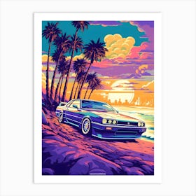 Nissan Skyline Gt R Ghibli Style Art Print