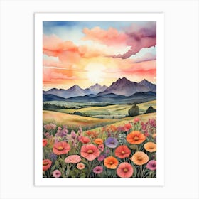 Sunset Poppies 3 Art Print