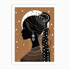 African Woman Silhouette 5 Art Print