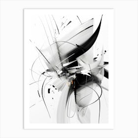 Quantum Entanglement Abstract Black And White 11 Art Print