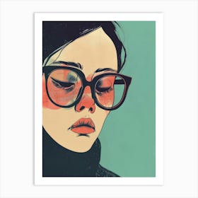 Girl In Glasses Art Print