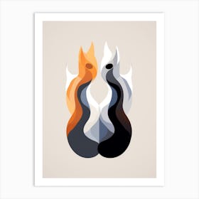 Fox Minimalist Abstract 6 Art Print