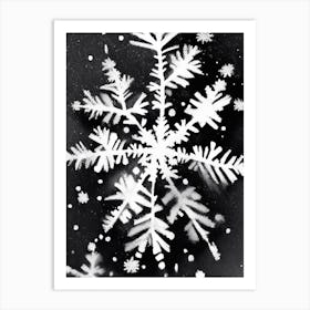 Needle, Snowflakes, Black & White 4 Art Print