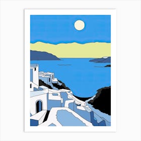 Minimal Design Style Of Santorini, Greece 2 Art Print