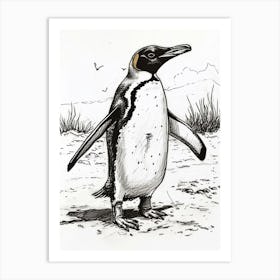 King Penguin Exploring Their Environment 2 Art Print