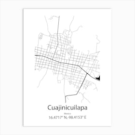 Cuajinicuilapa,Mexico Minimalist Map Art Print