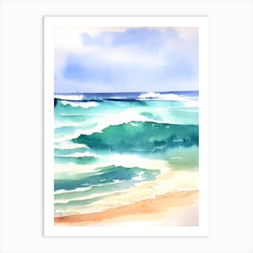 Maroubra Beach, Australia Watercolour Art Print