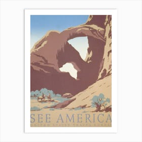 See America Vintage Tourism Poster Canyon Art Print