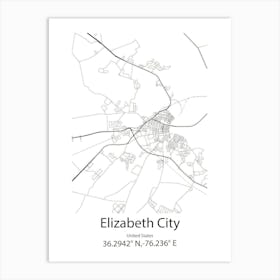 Elizabeth,United States Minimalist Map Art Print