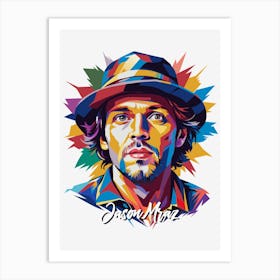 Jason Mraz 01 Portrait Music Icon Style WPAP Pop Art Art Print