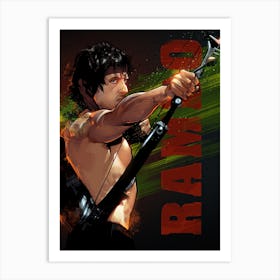 Rambo with title Art Print