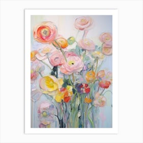 Abstract Flower Painting Ranunculus 1 Art Print