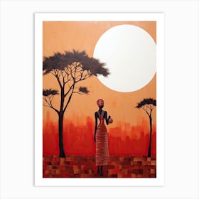 African Woman | Boho Style 3 Art Print