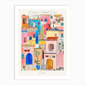 Poster Of Lima, Dreamy Storybook Illustration 1 Art Print