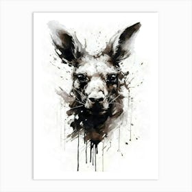 Aesthetic Abstract Watercolor Kangaroo Art Print