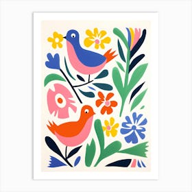 Birds In The Garden Art Print