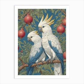 Cockatoo And Pomegranate Blue Walter Crane Art Print 4 Art Print