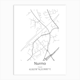 Nurmo,Finland Minimalist Map Art Print