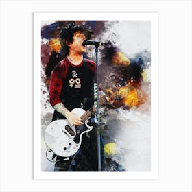 Smudge Of Portrait Billie Joe Armstrong Playing At Rock Im Park In 2013 Art Print