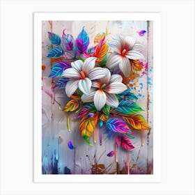 Colorful Flowers Painting Art Print