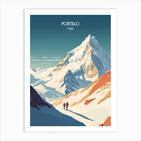 Poster Of Portillo   Chile, Ski Resort Illustration 3 Art Print