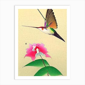 Hummingbird Japanese Ukiyo E Style Art Print