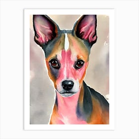 American Hairless Terrier 2 Watercolour Dog Art Print