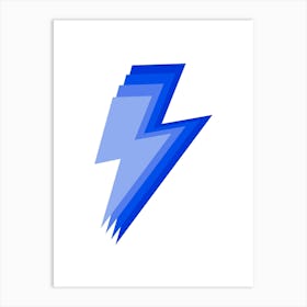 Blue Lightning Bolts Art Print