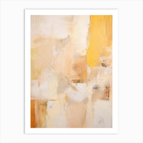 Yellow And Brown Abstract Raw Painting 2 Art Print