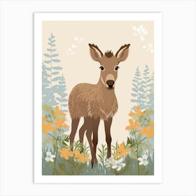 Baby Animal Illustration  Moose 1 Art Print