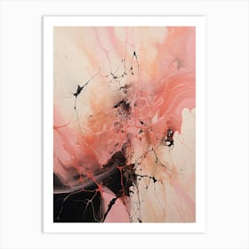 Pink And Brown Abstract Raw Painting 6 Art Print