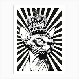 Sphynx Cat With Crown Art Print