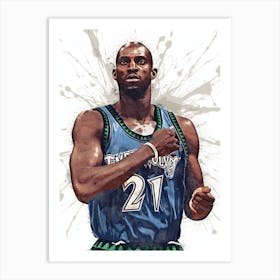 Kevin Garnett Minnesota Timberwolves Art Print